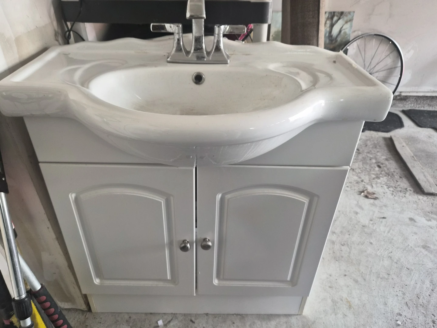 White Bathroom Vanity with Sink