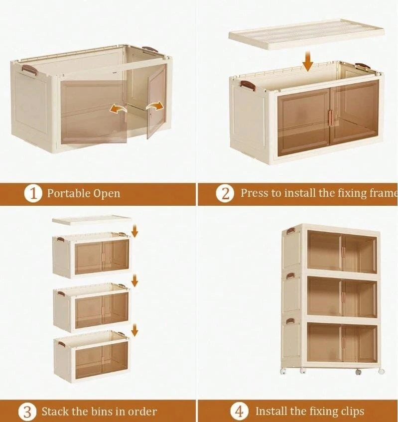 3-Tier Stackable Storage Organizer with Wheels - photo 4
