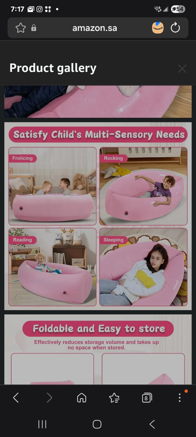 Sensory Chair for Kids, 60" Peapod Pod Pink brand new with pump