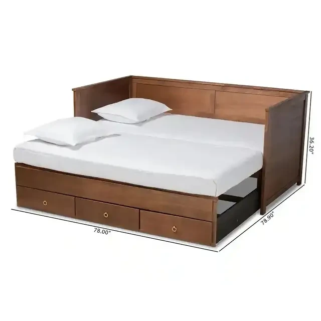 Thomas Expandable Daybed Twin to King with 3 Drawers Walnut - photo 2