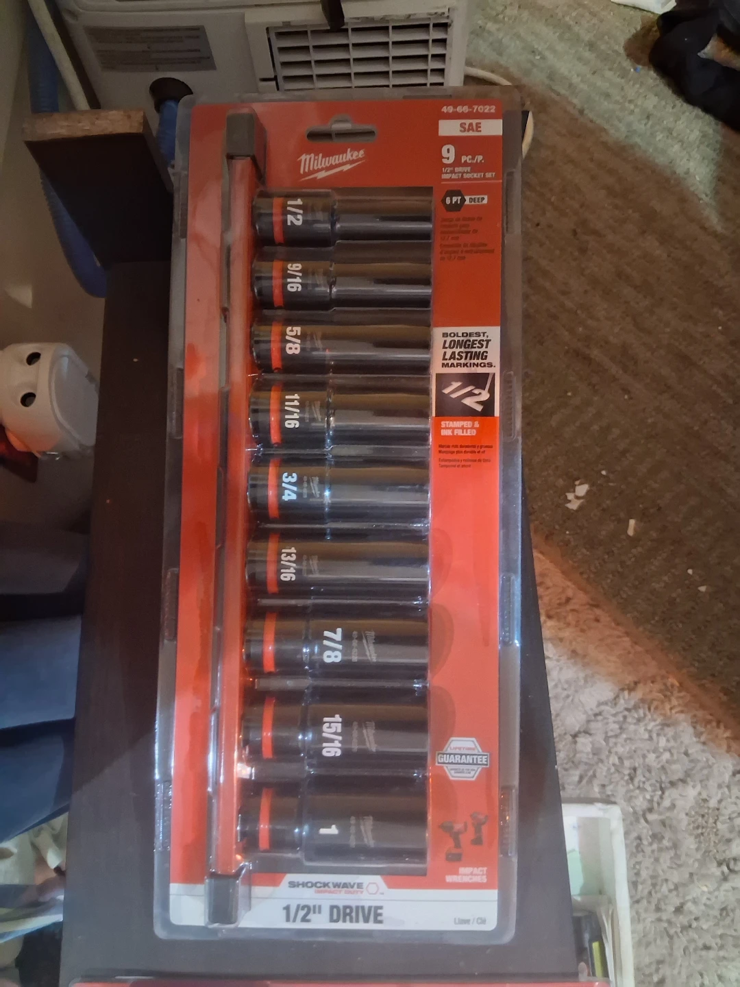 Milwaukee 9pc 1/2 in. Drive SAE Deep Impact Socket Set