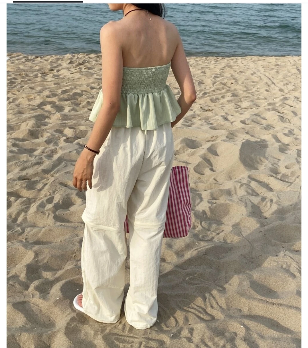 Cream Convertible Zip-Off Pants