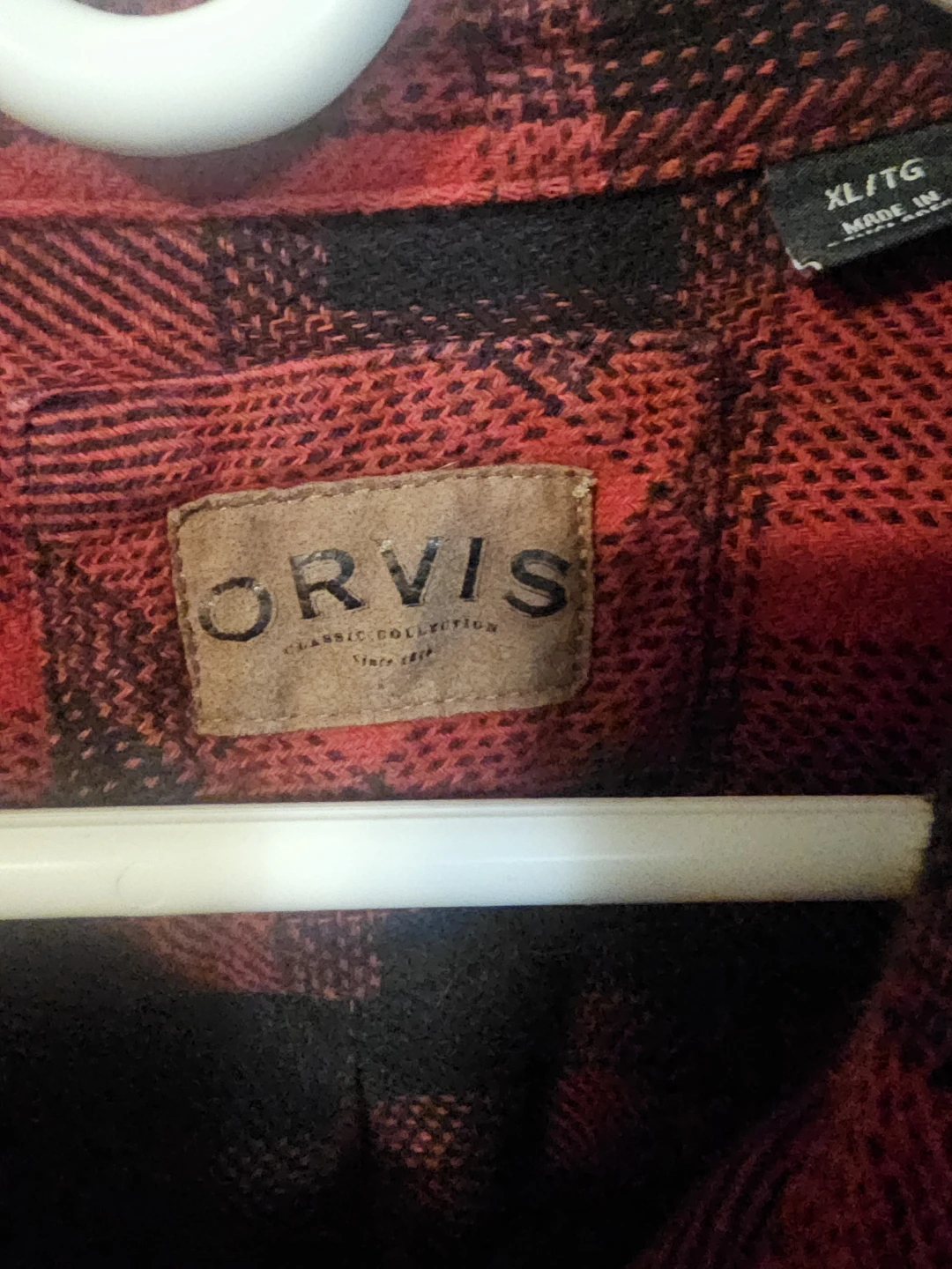 Orvis Red Plaid Flannel Shirt XL/TG - photo 2