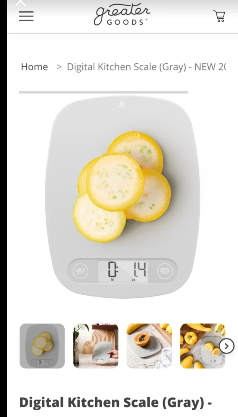 Greater Goods Digital Kitchen Scale - Gray 🏈