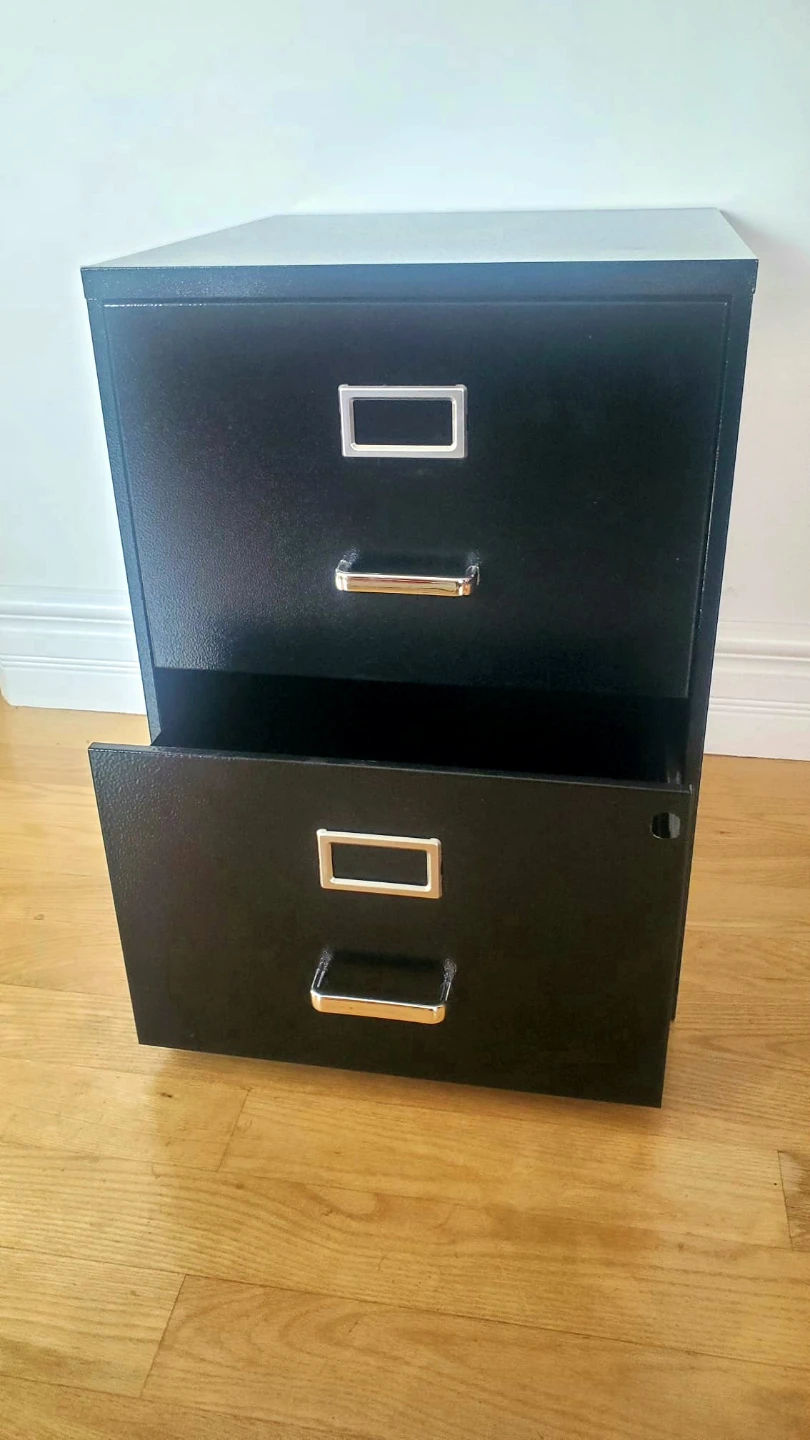 Black 2-Drawer Metal Filing Cabinet (3 Available) - photo 3