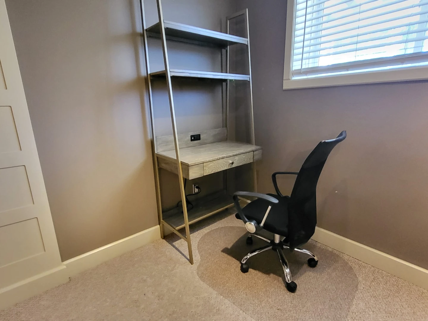 Grey and Gold Ladder Desk with Built-in Power - photo 3