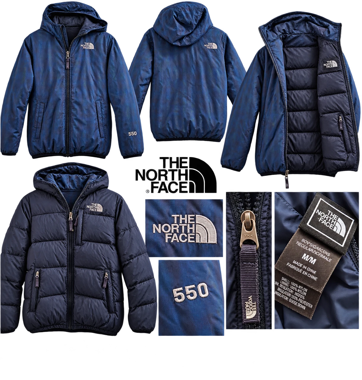 The North Face Reversible 550 Down Jacket – Boys/Youth – Size M