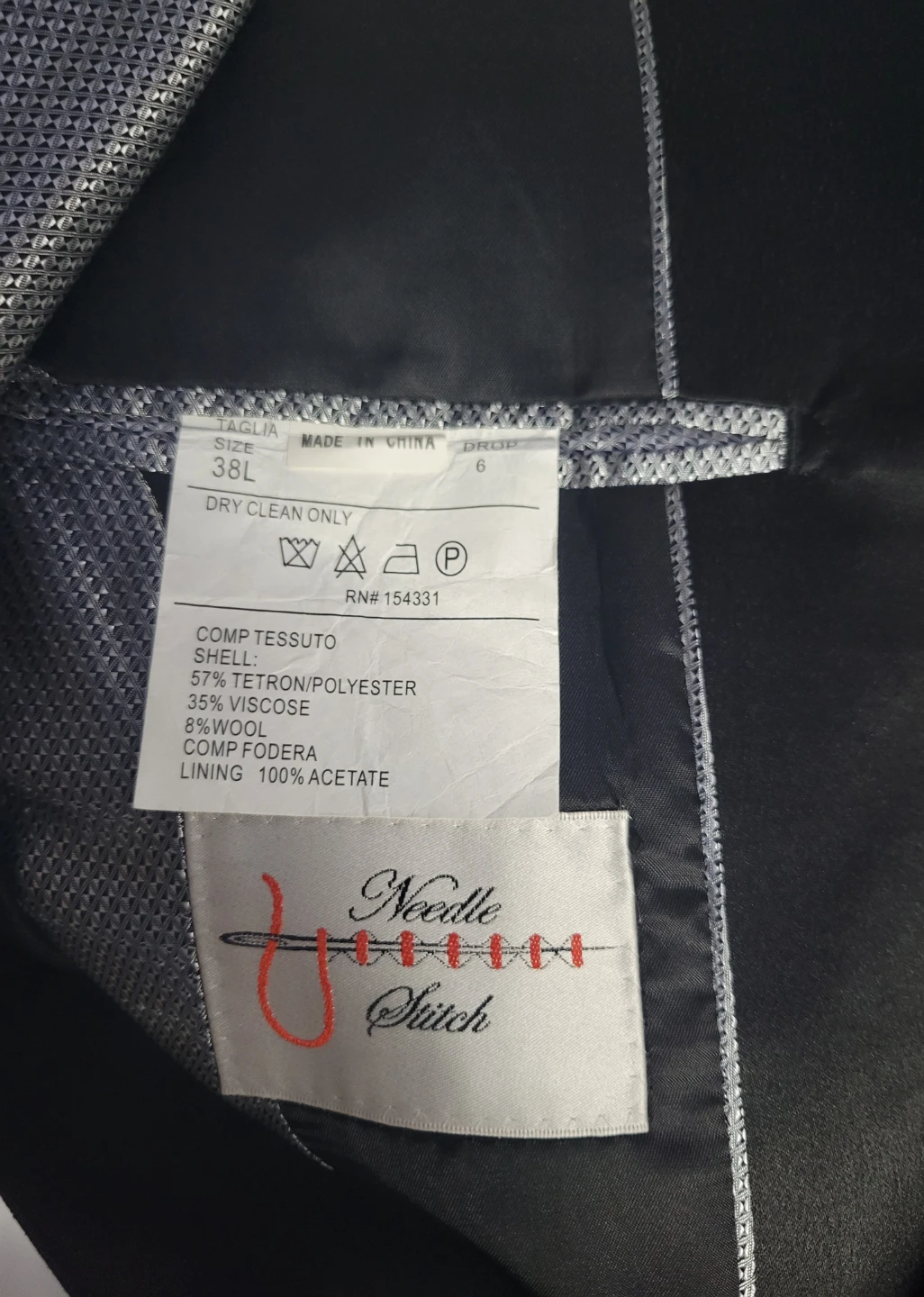 Needle Stitch Black Tuxedo Blazer Size 38L (0676) - photo 3
