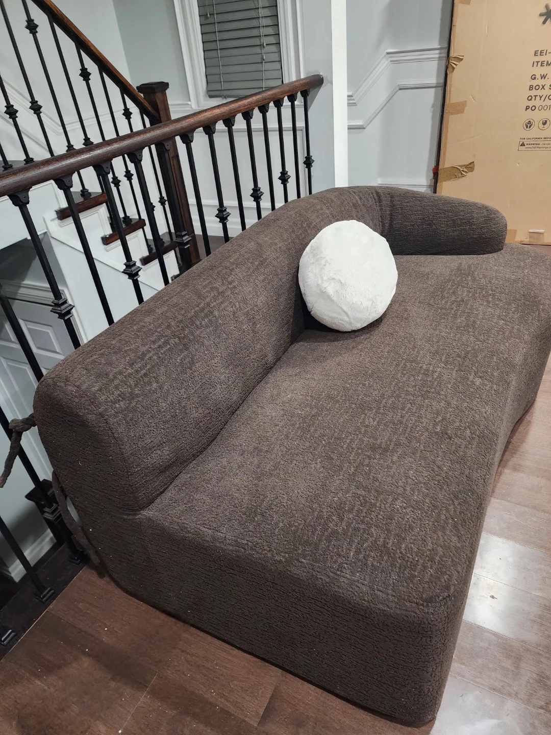 Brown Curved Sofa