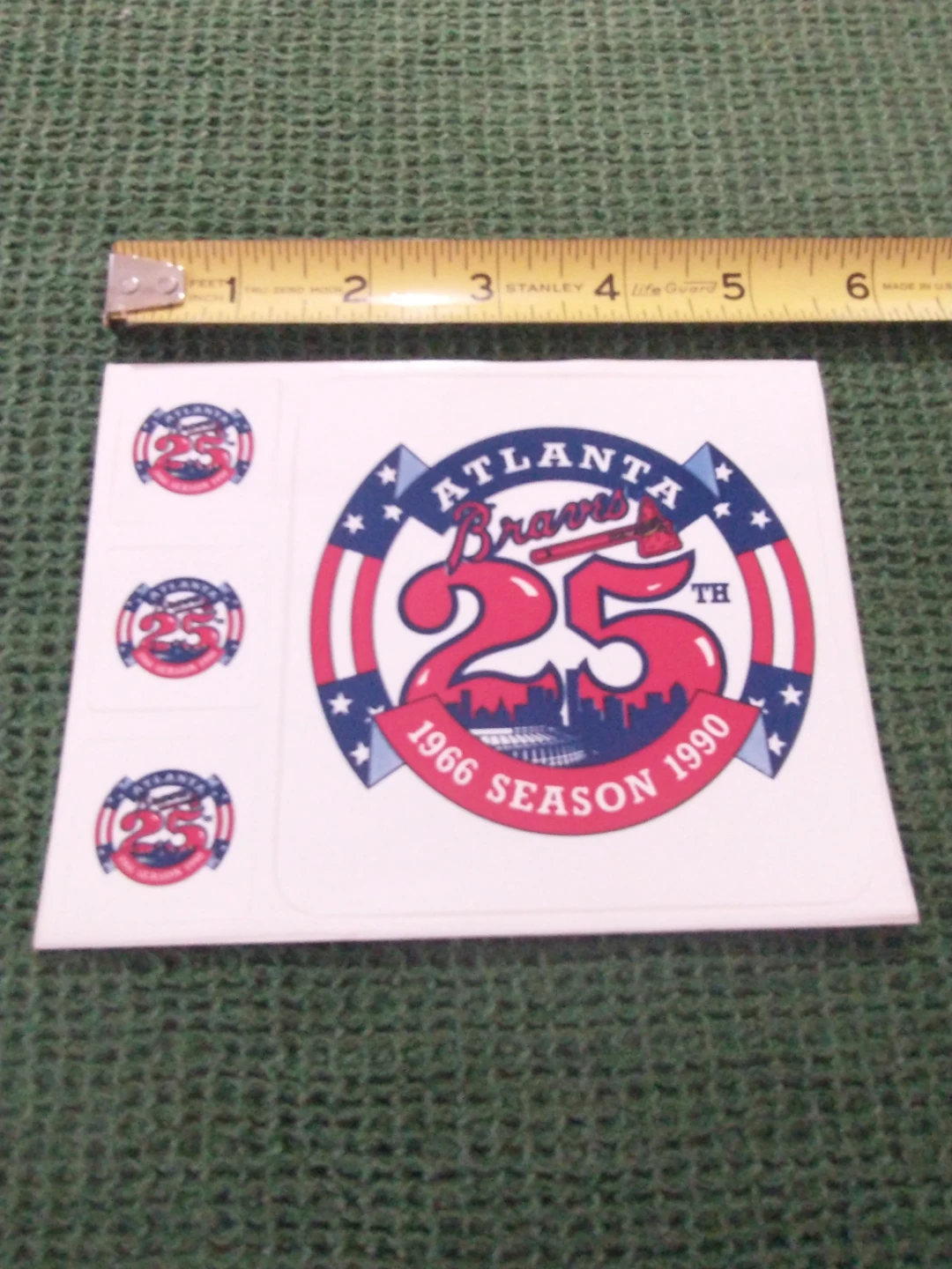 Atlanta Braves 25th Season 1966-1990 Sticker Sheet
