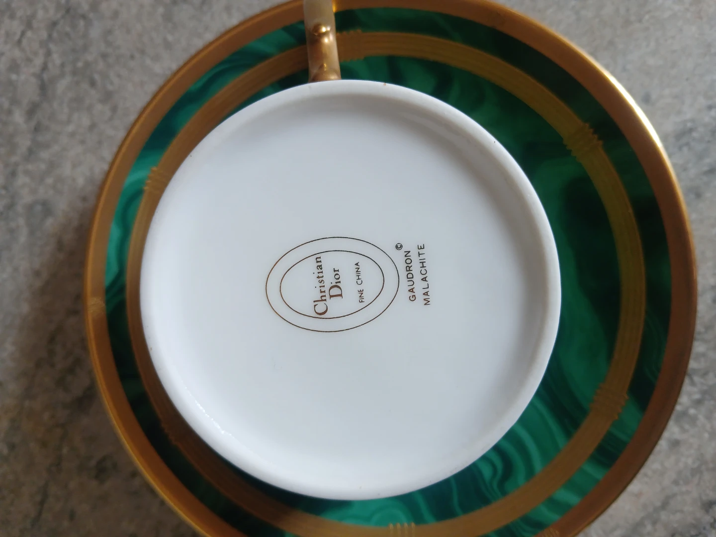 🏈   Christian Dior Gaudron Malachite Tea Cups and Saucers - photo 2