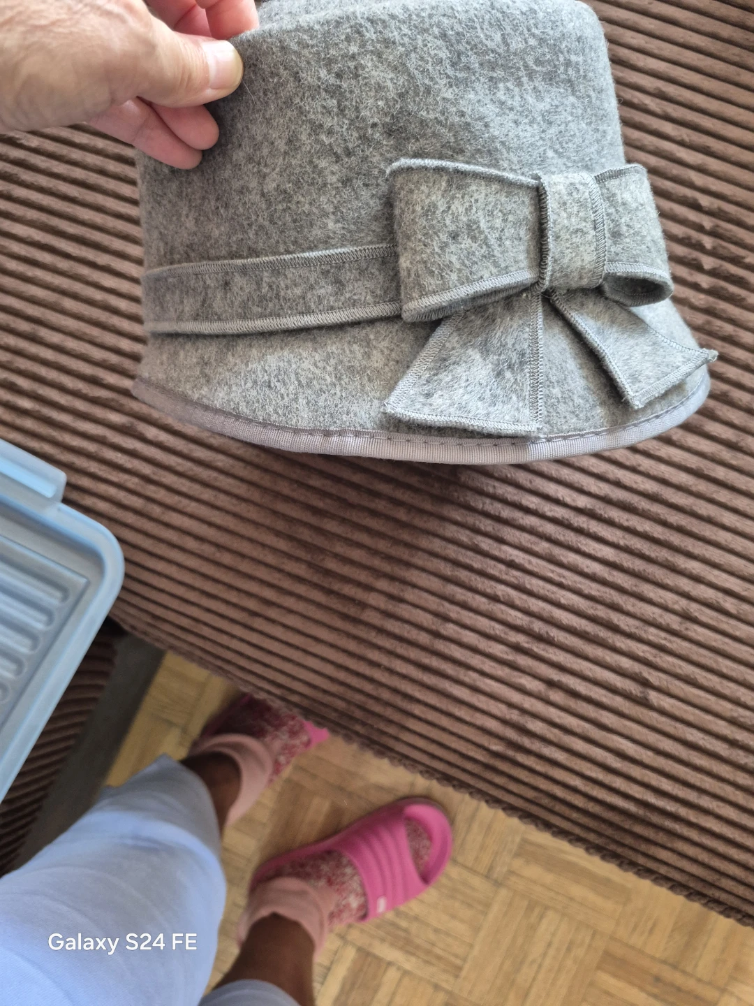 Grey Wool Bow Detail Hat