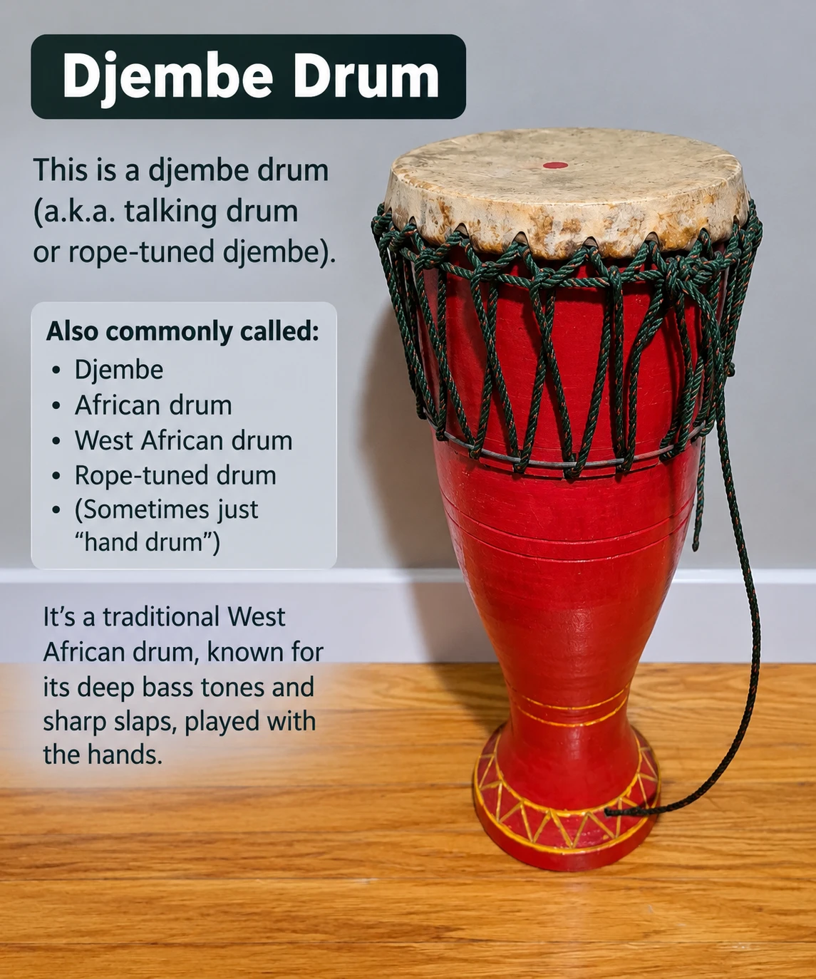 Traditional West African Djembe Drum