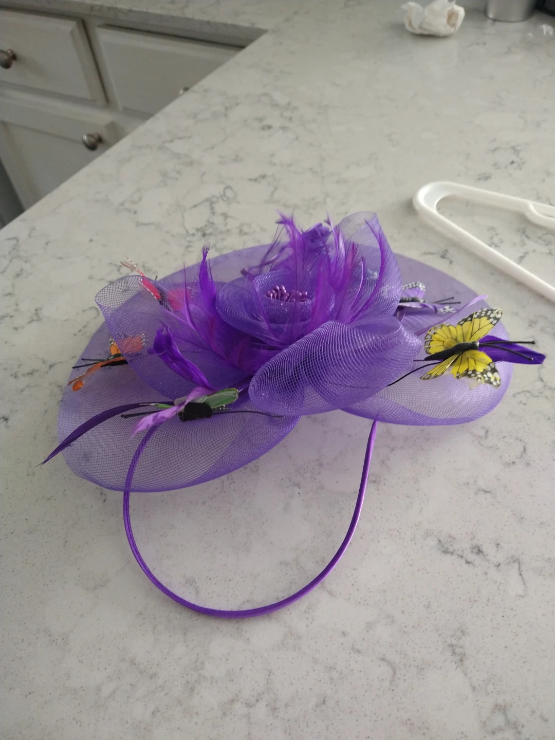 Purple Butterfly Fascinator Headband - photo 2