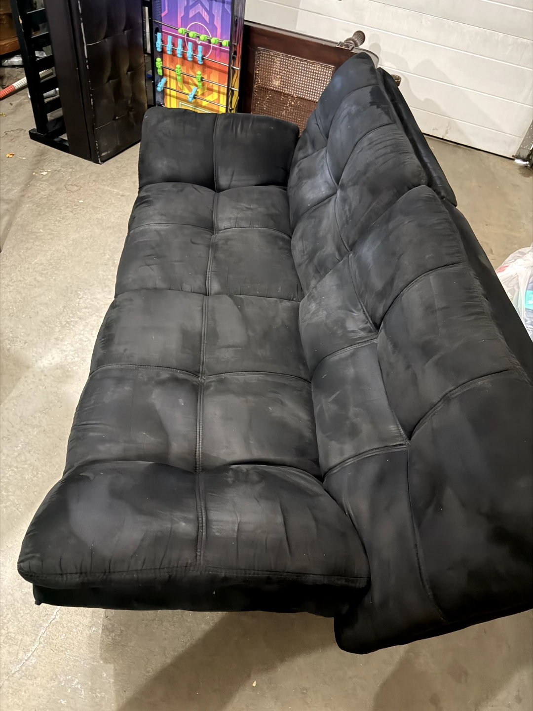 Black Tufted Futon Sofa Bed - photo 2