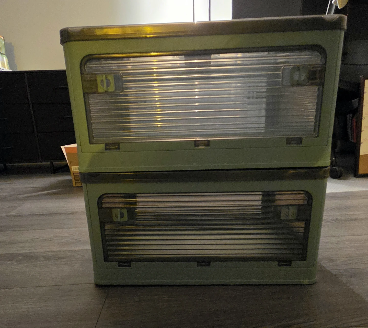 2 Collapsible Plastic Storage Boxes - photo 2