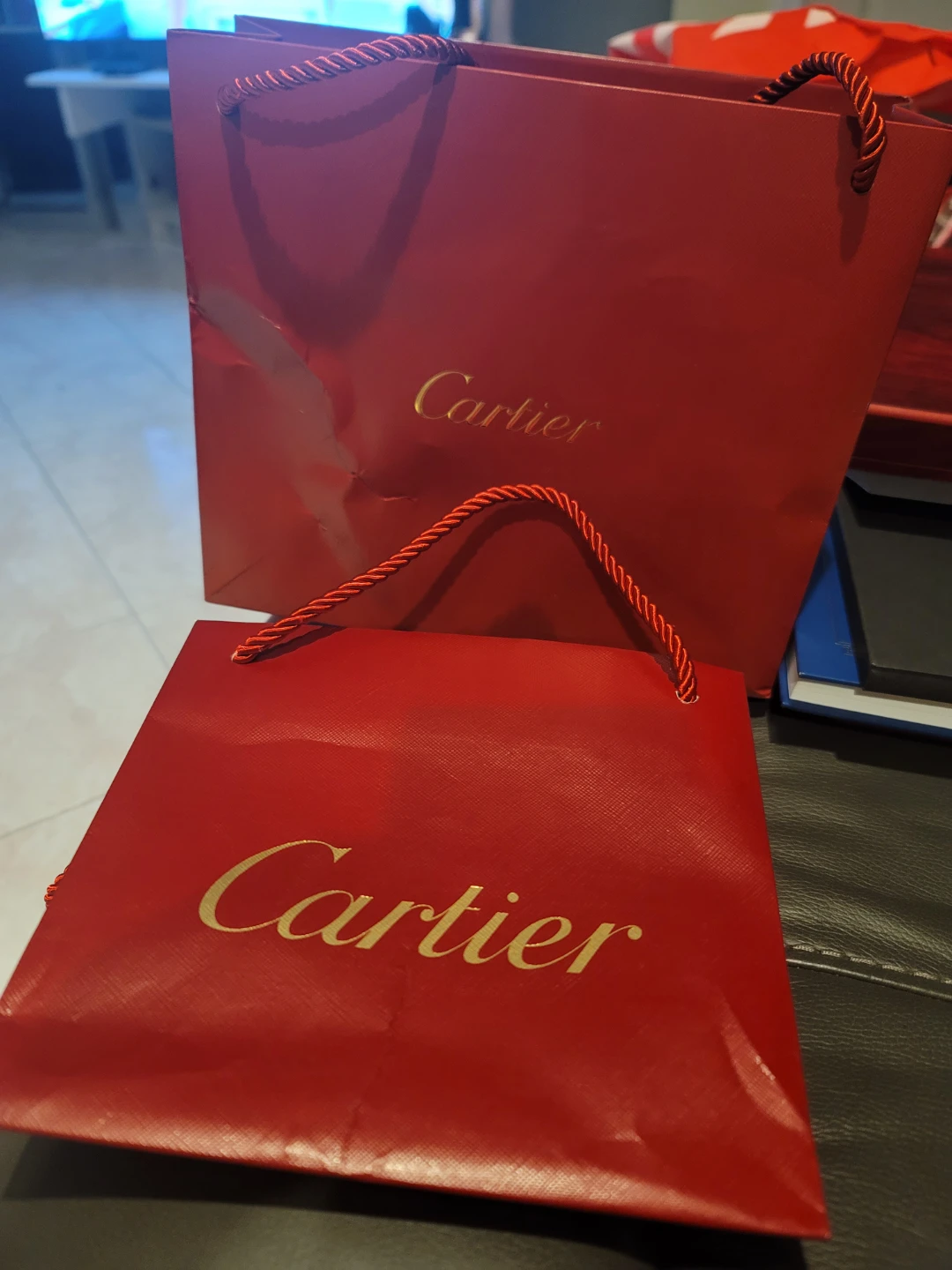 Set of 2 Cartier Shopping Bags