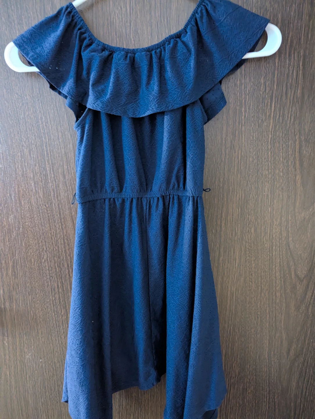 Justice Girls Navy Blue Off-Shoulder Dress Size 6 - photo 3