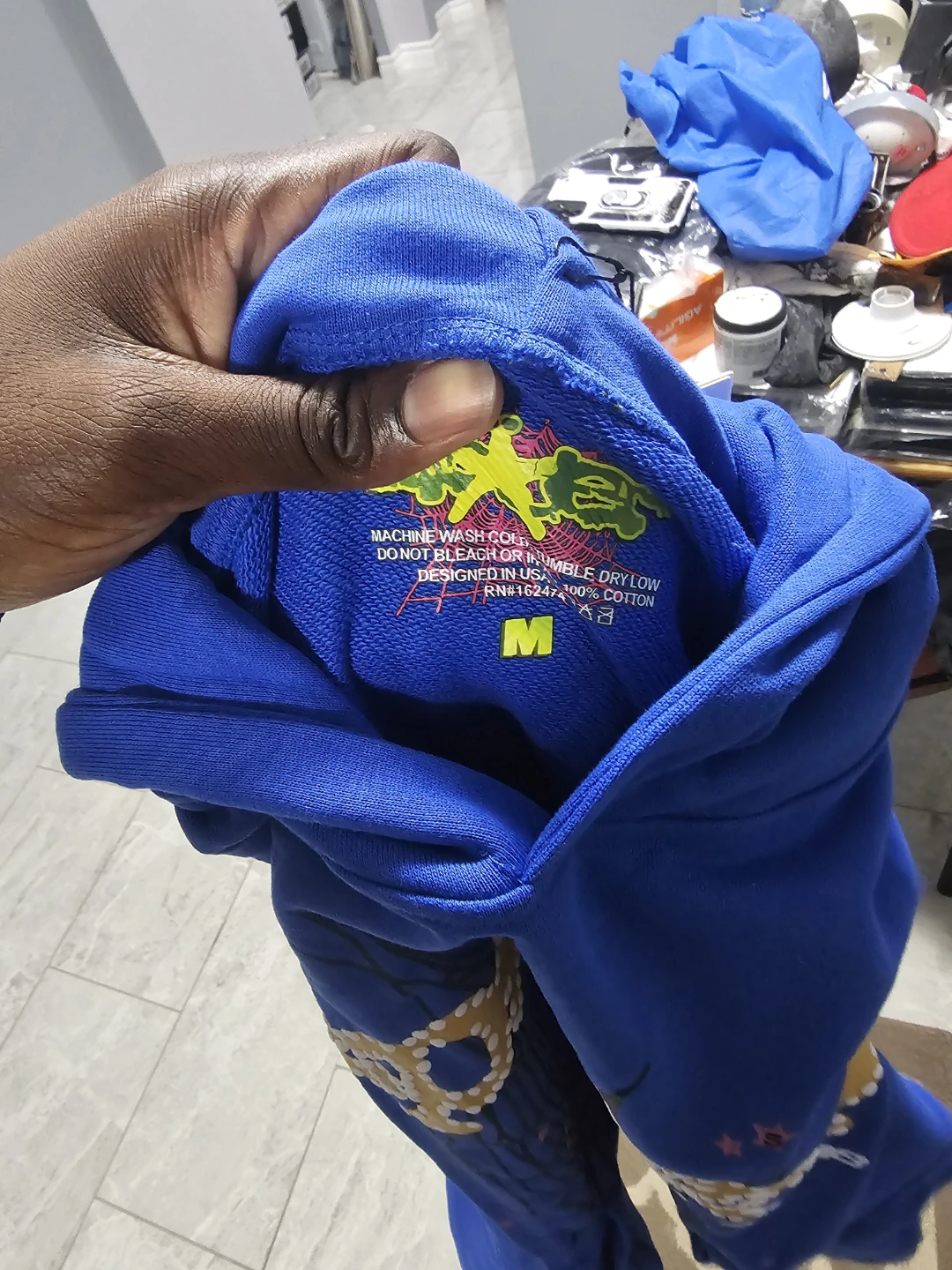 Sp5der Blue Hoodie Size M - photo 3