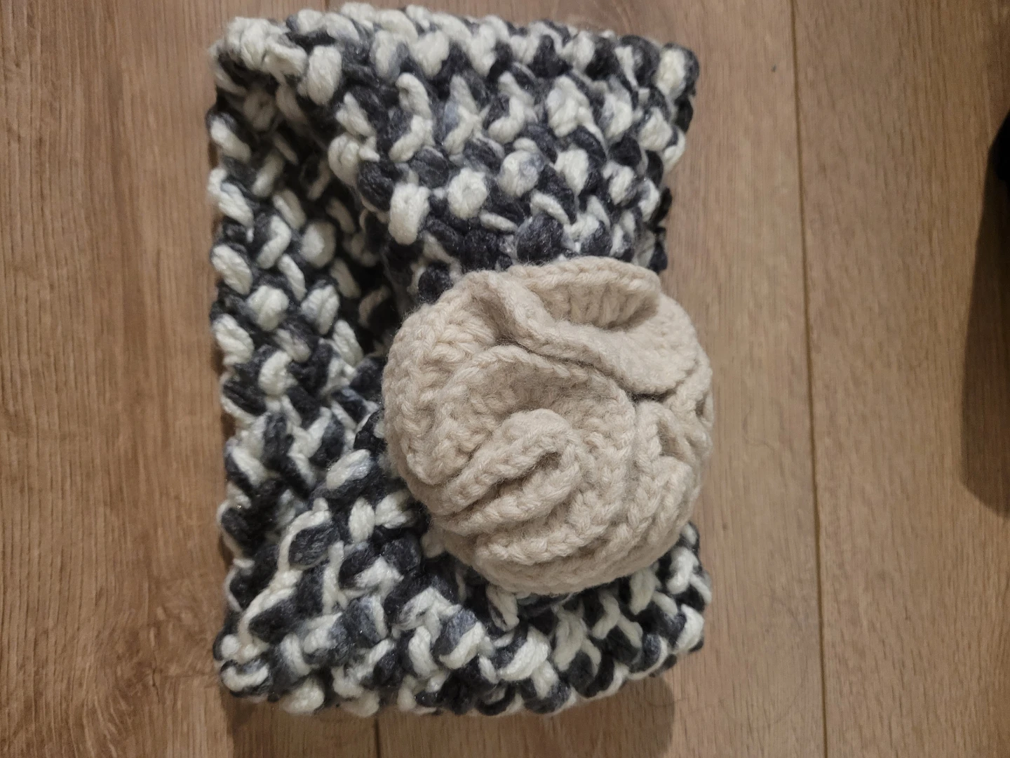 Hand-Knit Wool Blend Headband/neckband