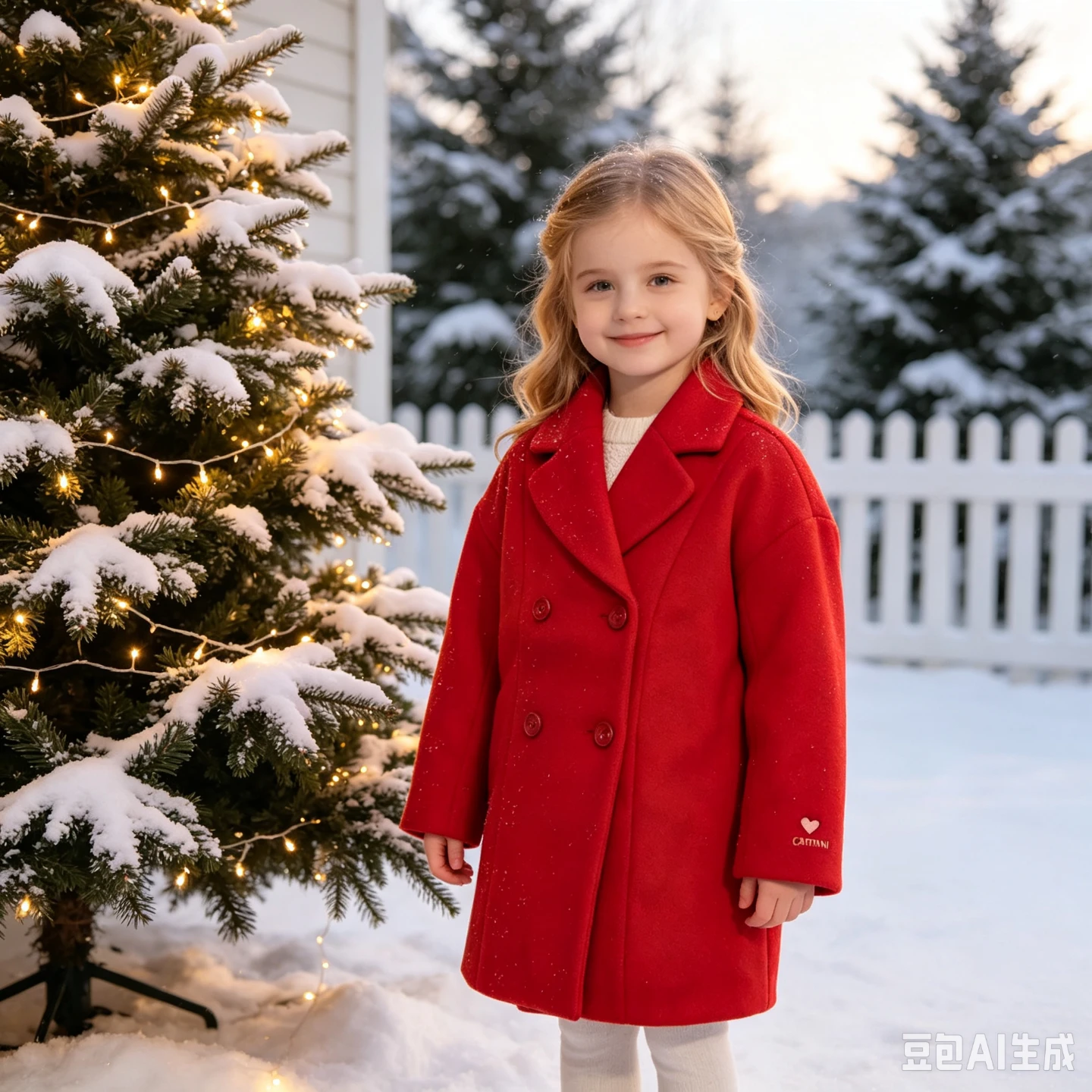 Catimini Red Double-Breasted Wool Coat - photo 3