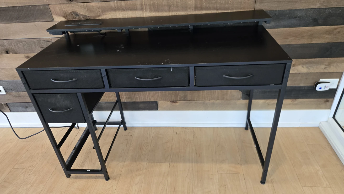 Black Computer Desk with Storage