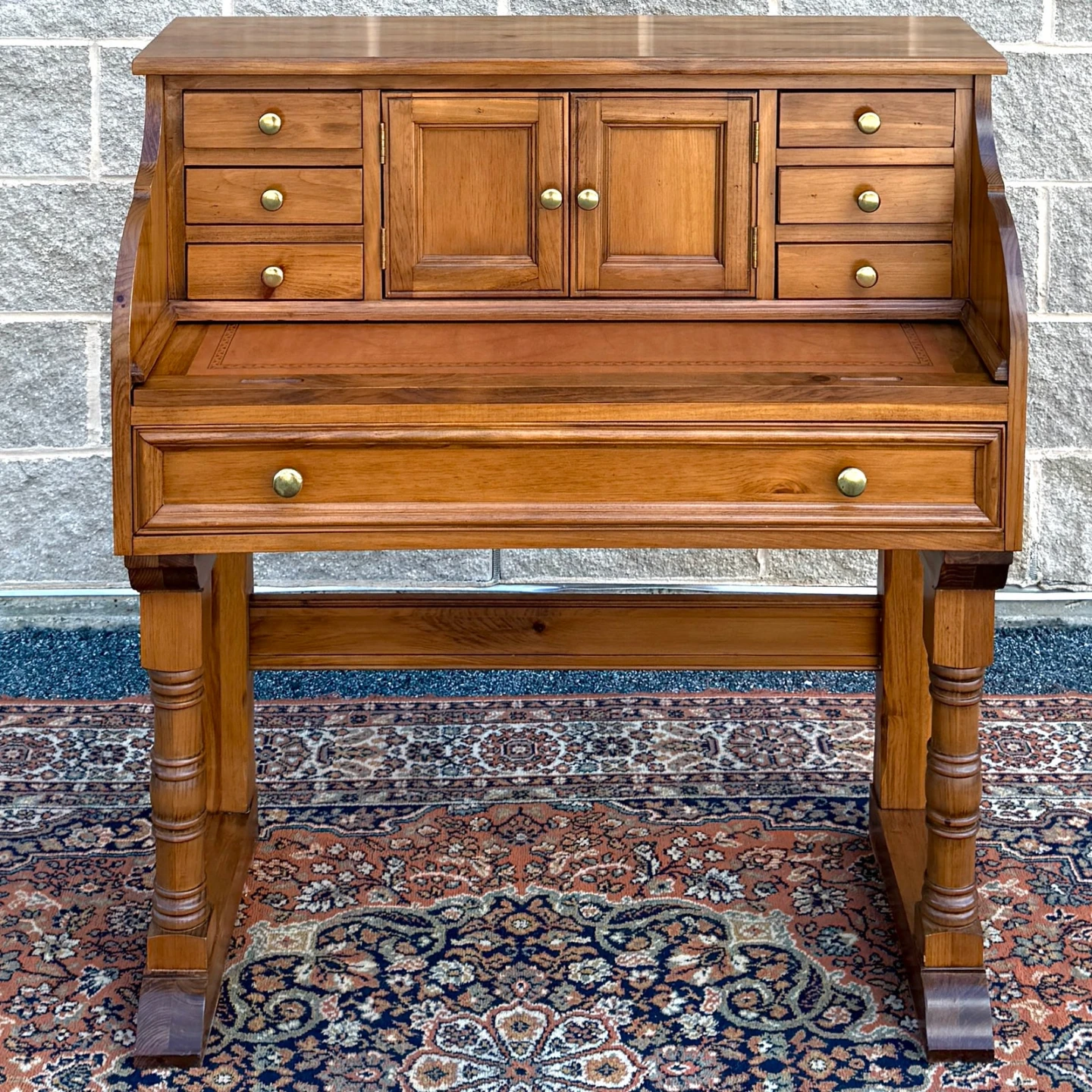 Vintage Solid Wood Slide-Out Secretary Desk/Bureau - photo 2