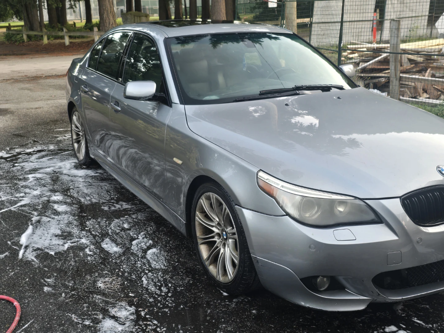 Silver BMW 5 Series Sedan