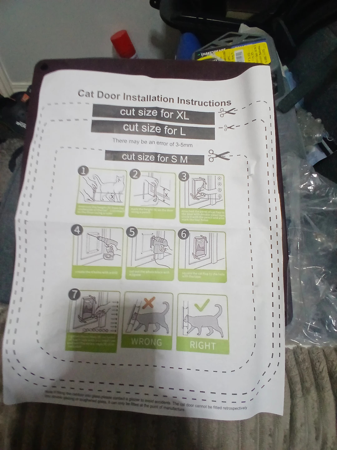 Brown Cat Door with Installation Instructions - photo 2