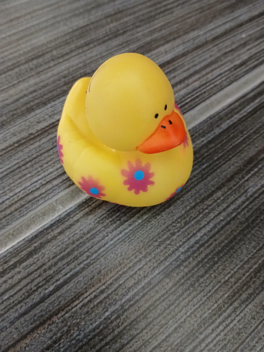 Floral pattern rubber duck toy