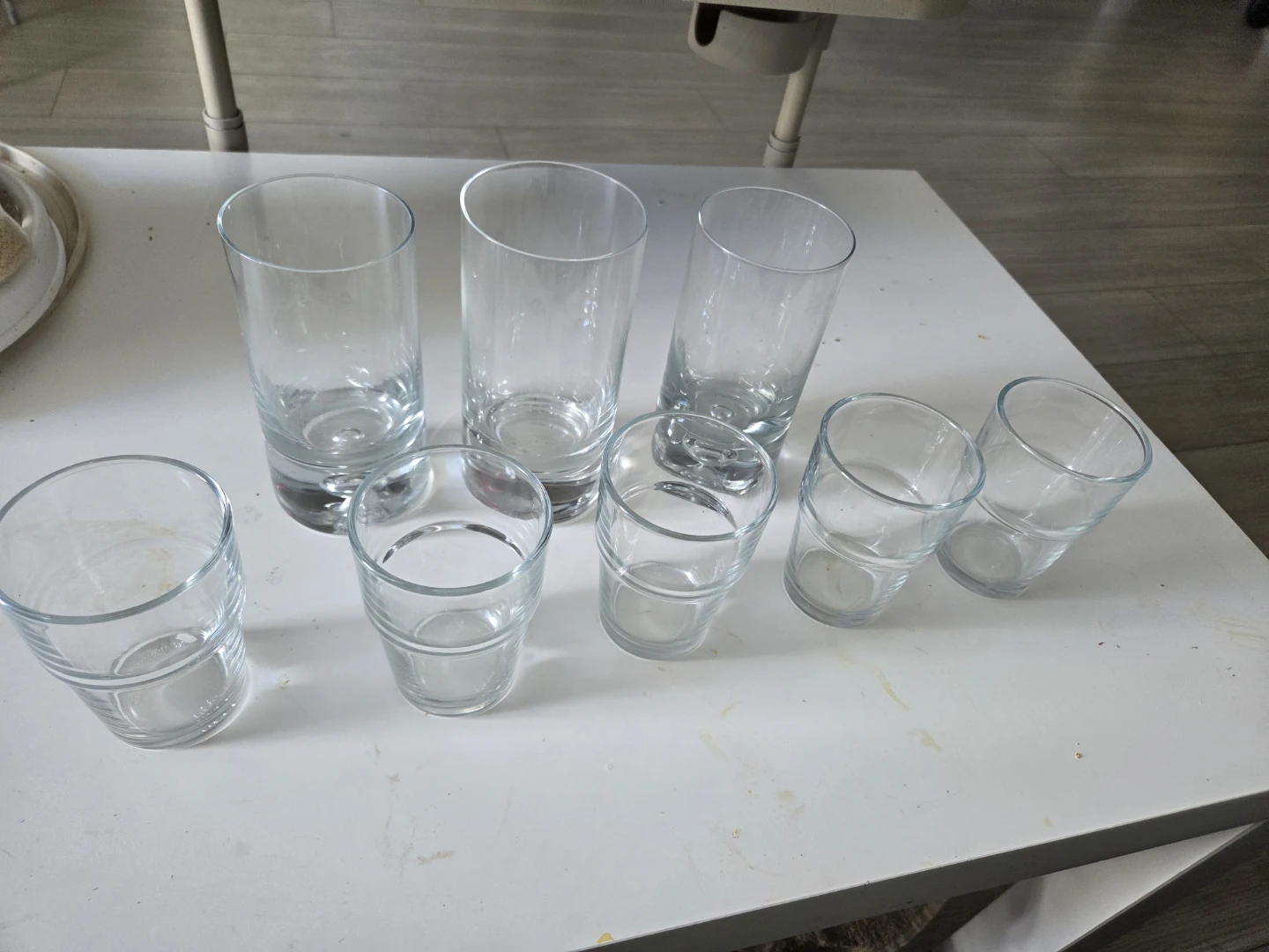 Set of 7 IKEA clear glass tumblers