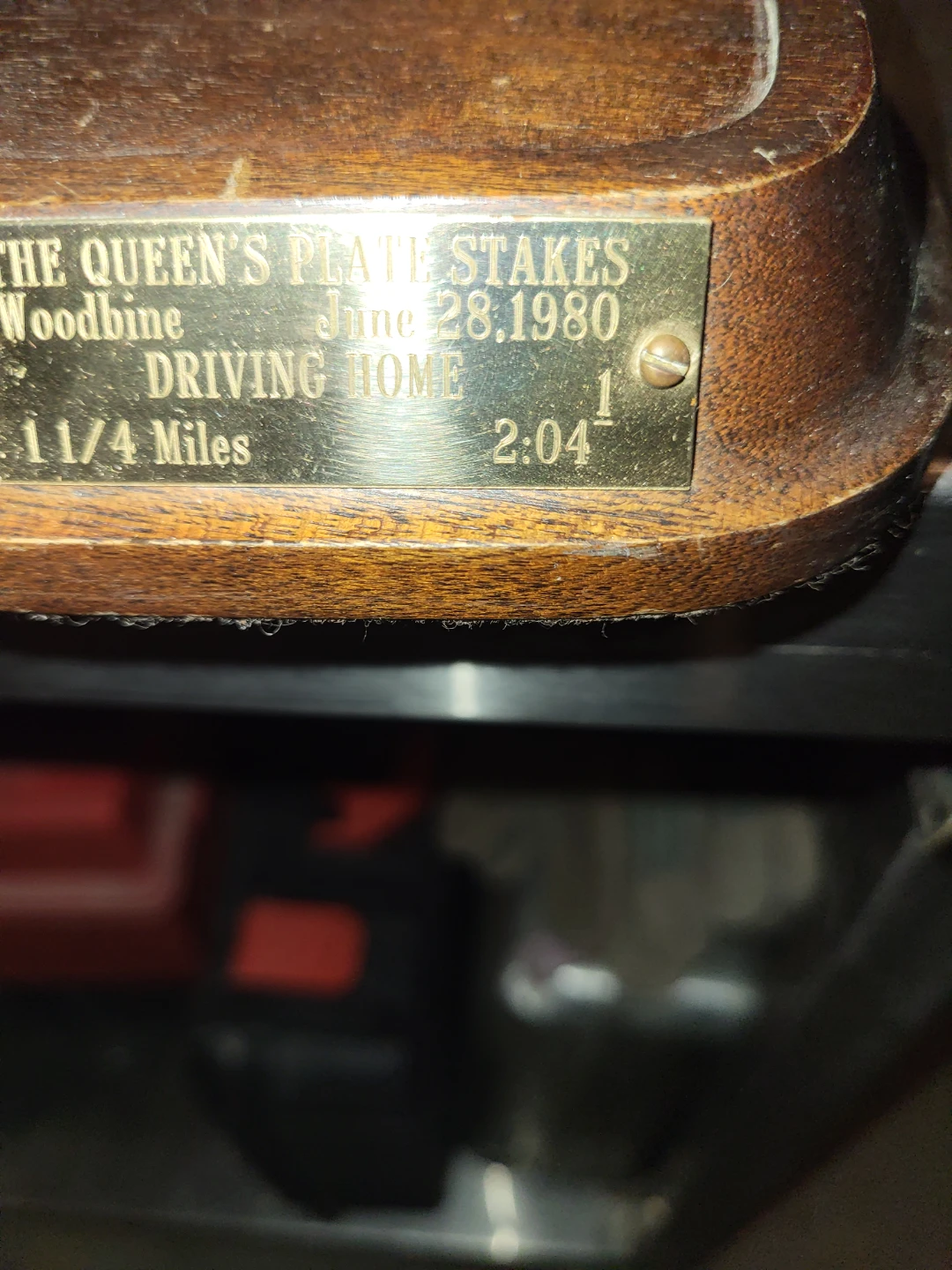 Vintage Queen's Plate Stakes Wood Plaque