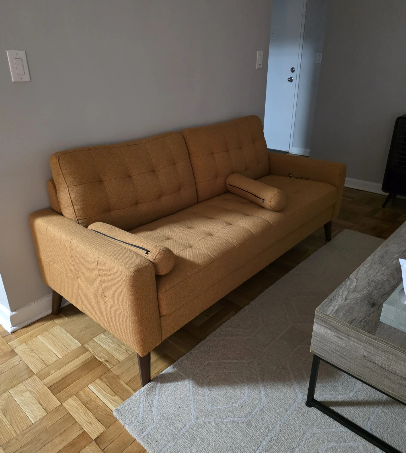 Mid-Century Modern Mustard Yellow Sofa