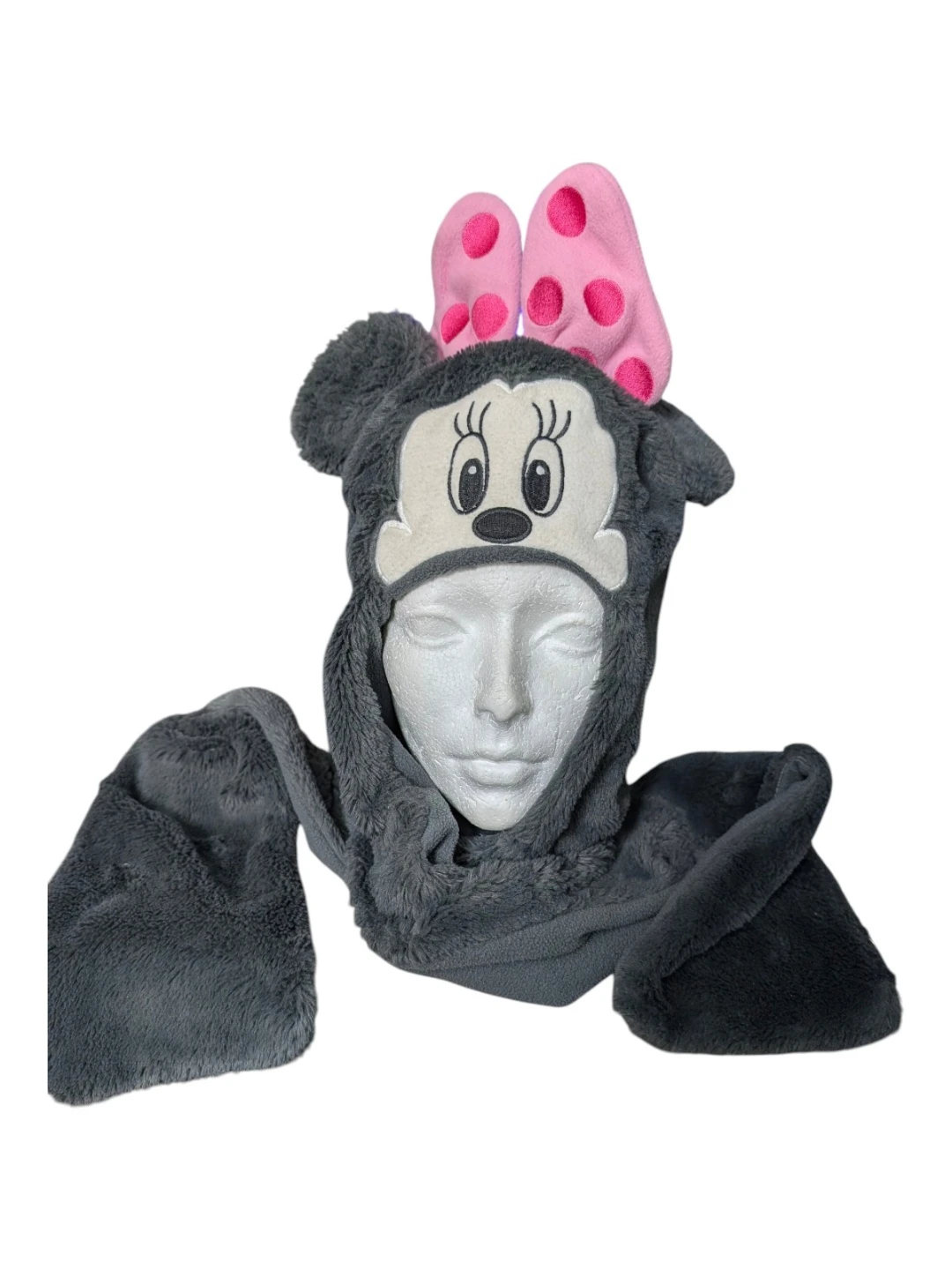 Disney Store Minnie Mouse Plush Hooded Scarf