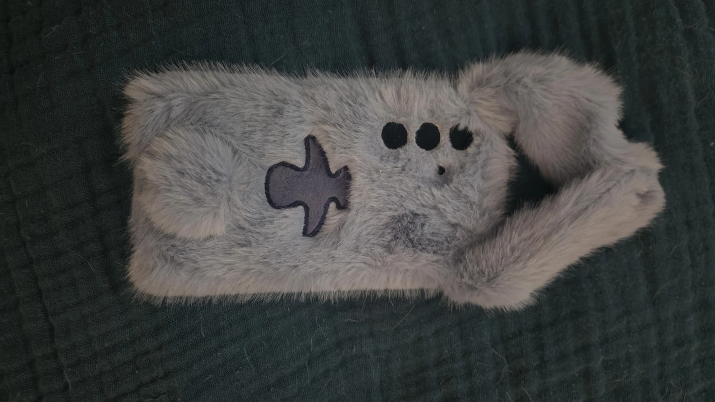 Blue stitch Faux Fur Phone Case - photo 2