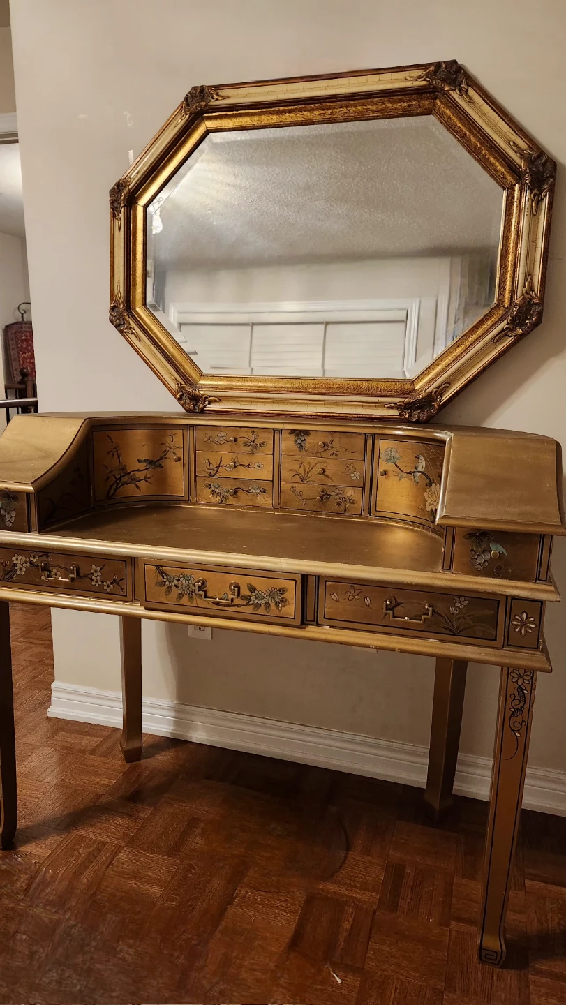 beautiful hand painted vintage desk