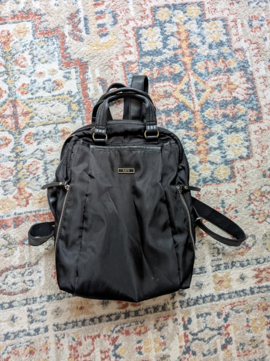 Black Vinyl Roots Backpack