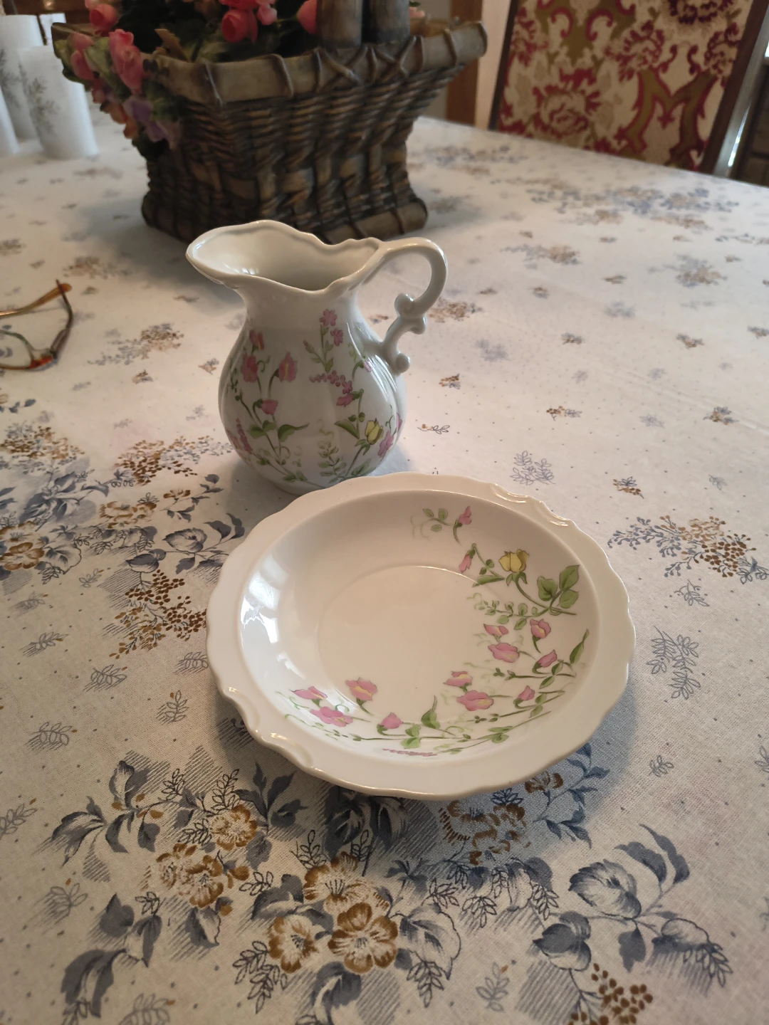 Sweet Pea Hand Decorated bowl and saucer - photo 2