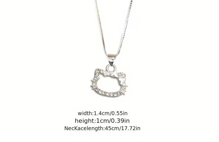 Hello Kitty Pendant Necklace with Rhinestones - photo 4