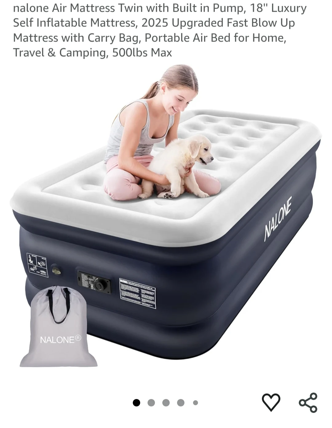 Twin Size Air Mattress with Built-in Pump