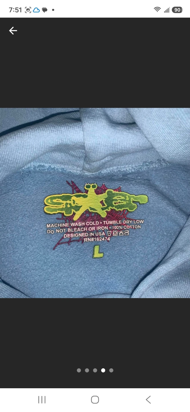Sp5der Hoodie Sky Blue Size L - photo 2
