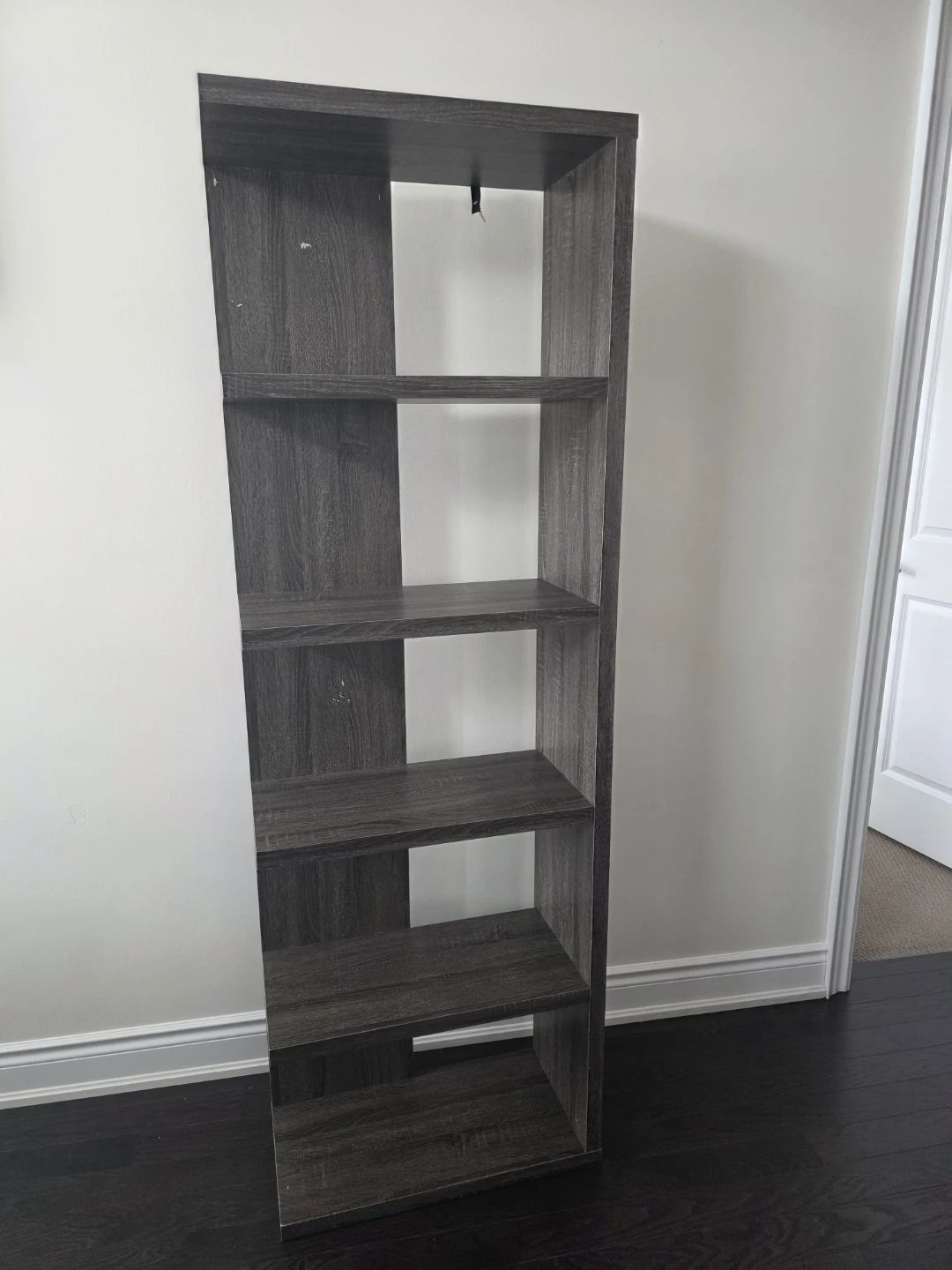 Dark Grey Wood Grain Open Shelving Unit - photo 2