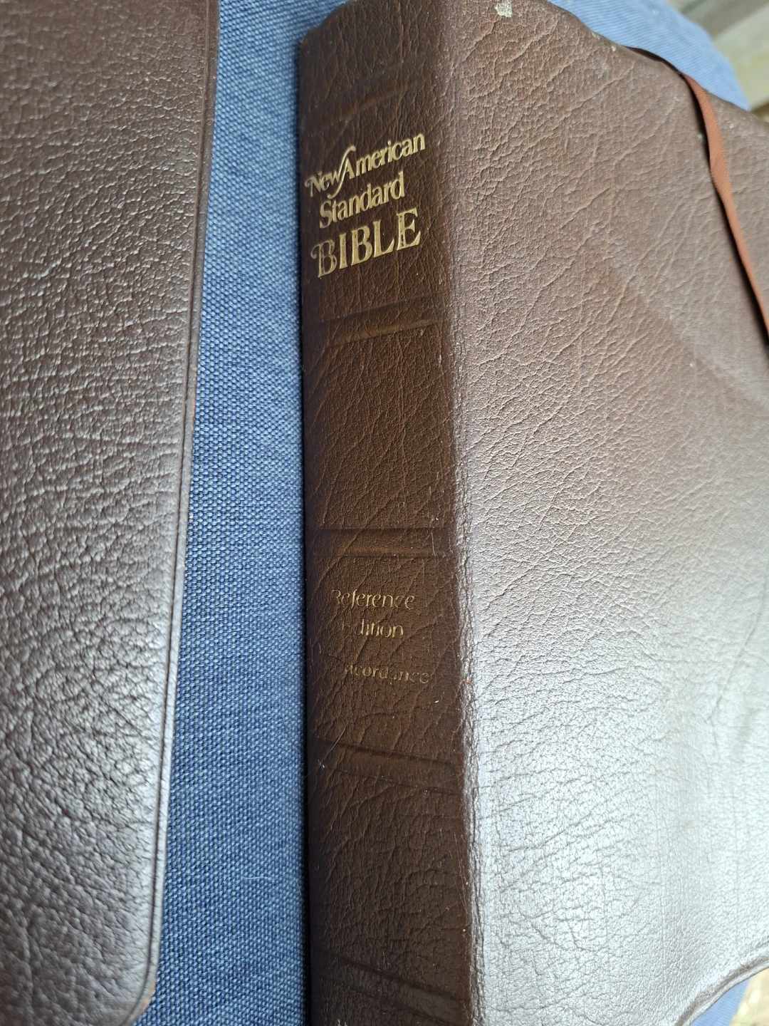 Vintage Brown Leather Bibles: NASB & KJV - photo 2
