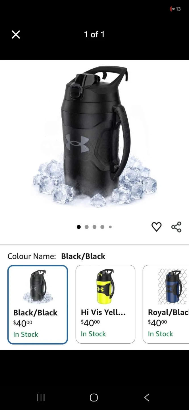 Under Armour Black Water Bottle