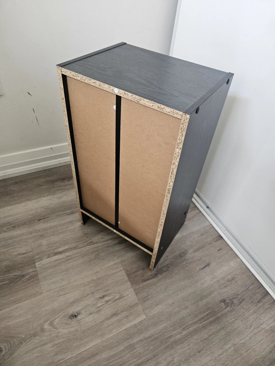 Black wooden nightstand with drawer - photo 5