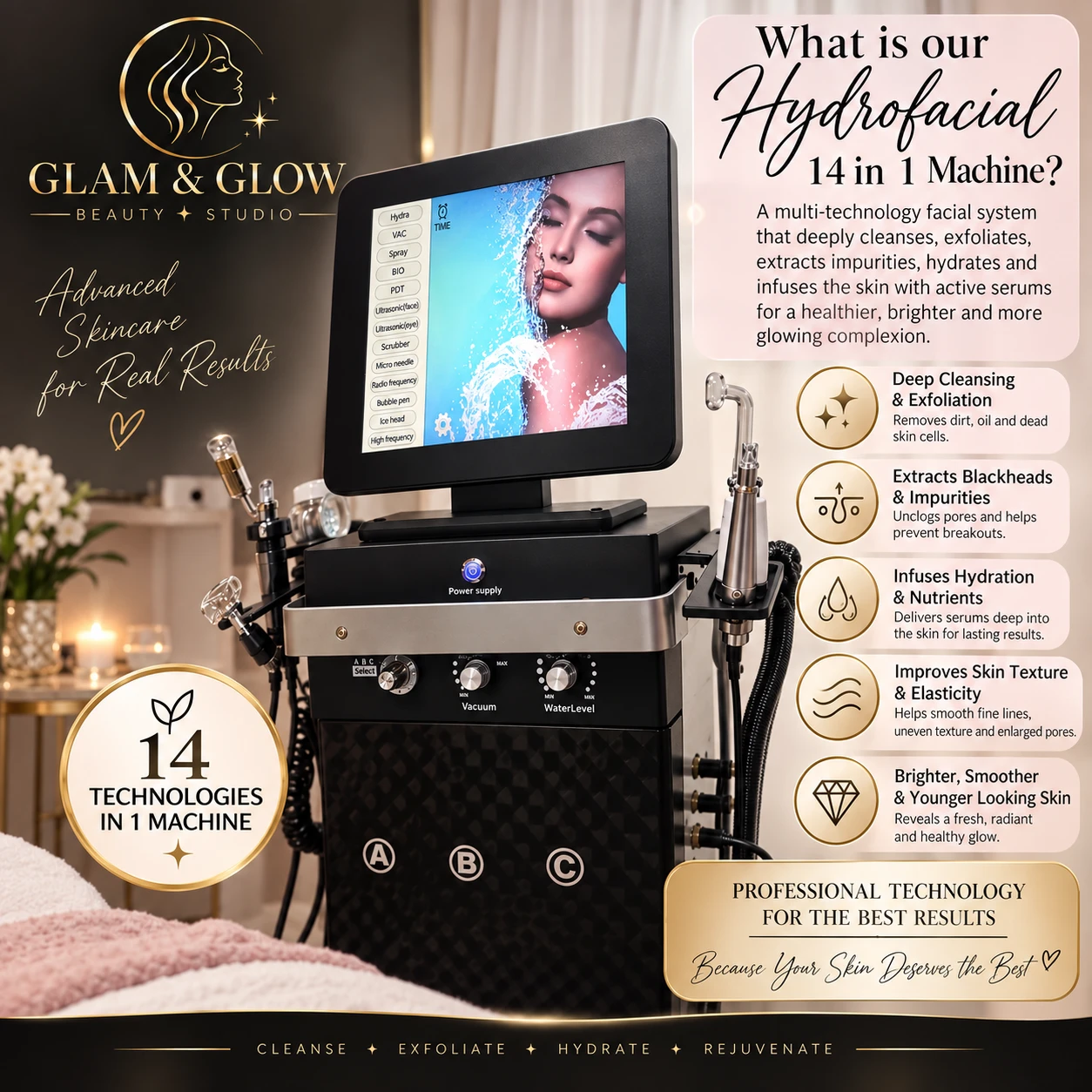Glam & Glow 14-in-1 Hydrofacial Machine - photo 2