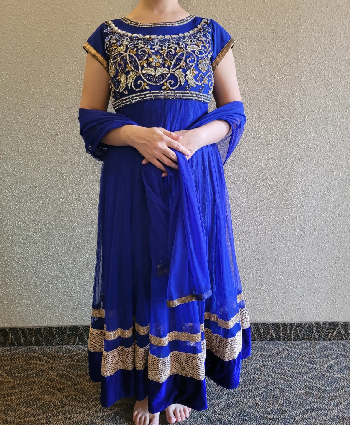 Royal Blue Anarkali Suit Set