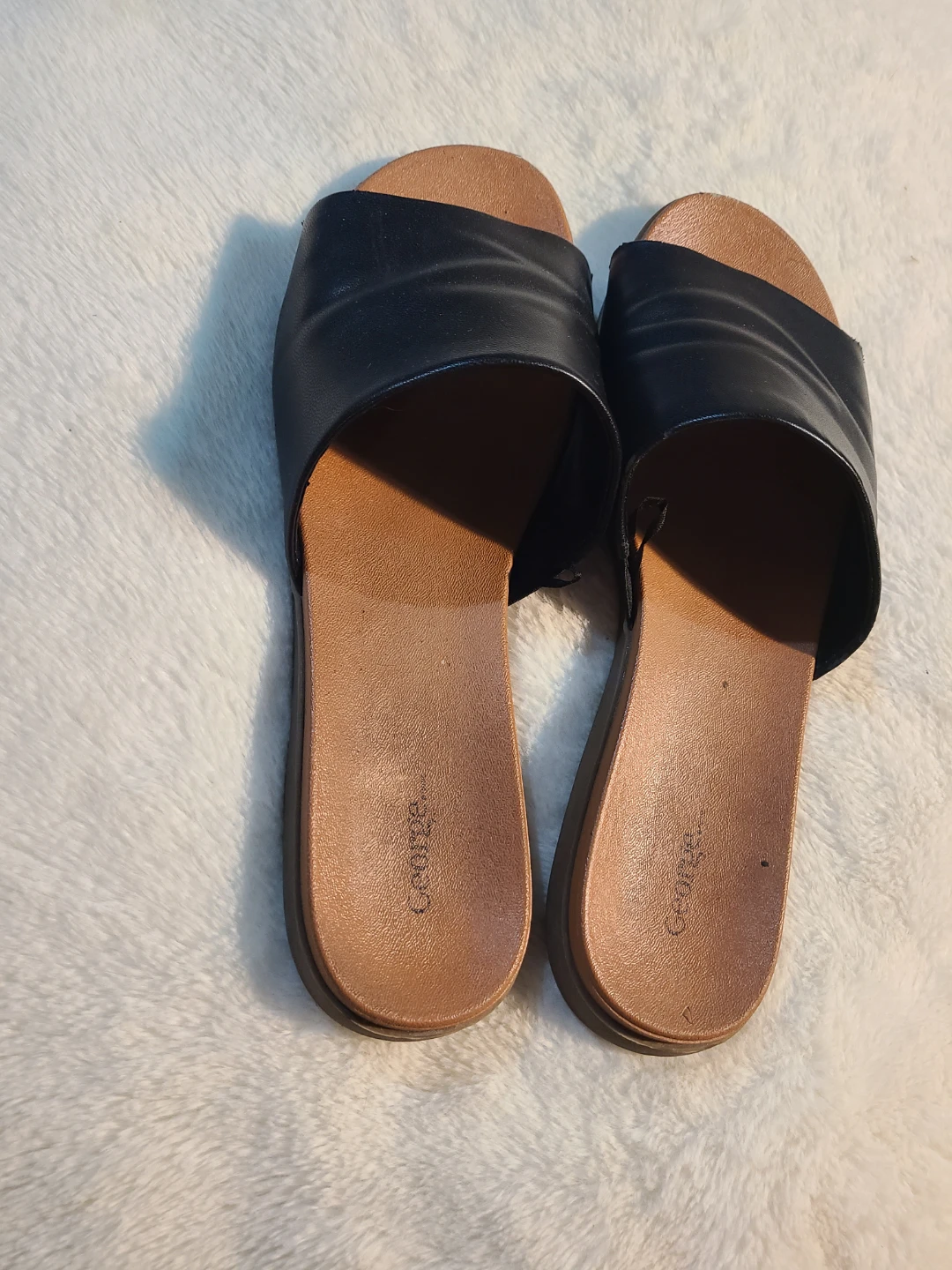 George Black Slide Sandals