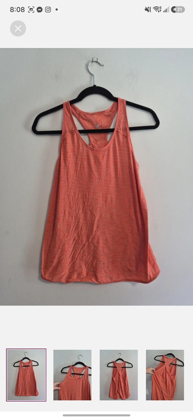 Lululemon striped tank top
