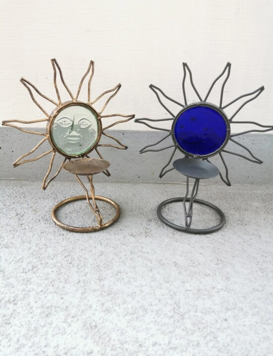 Vintage Celestial Sun & Moon Tea Light Candle Holders - photo 2
